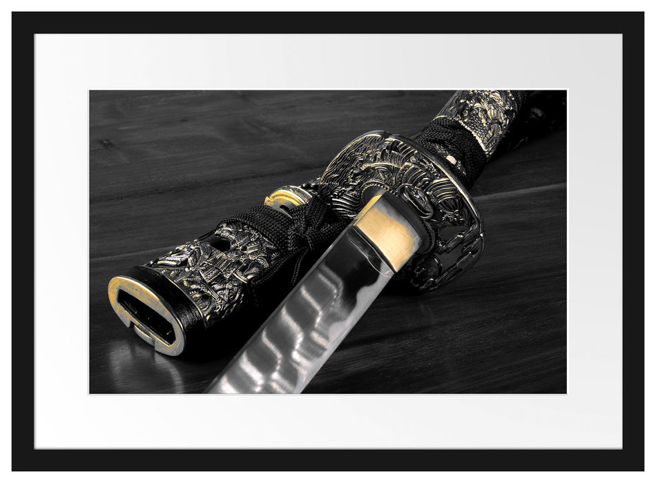strahlendes Samurai-Schwert Passepartout 55x40