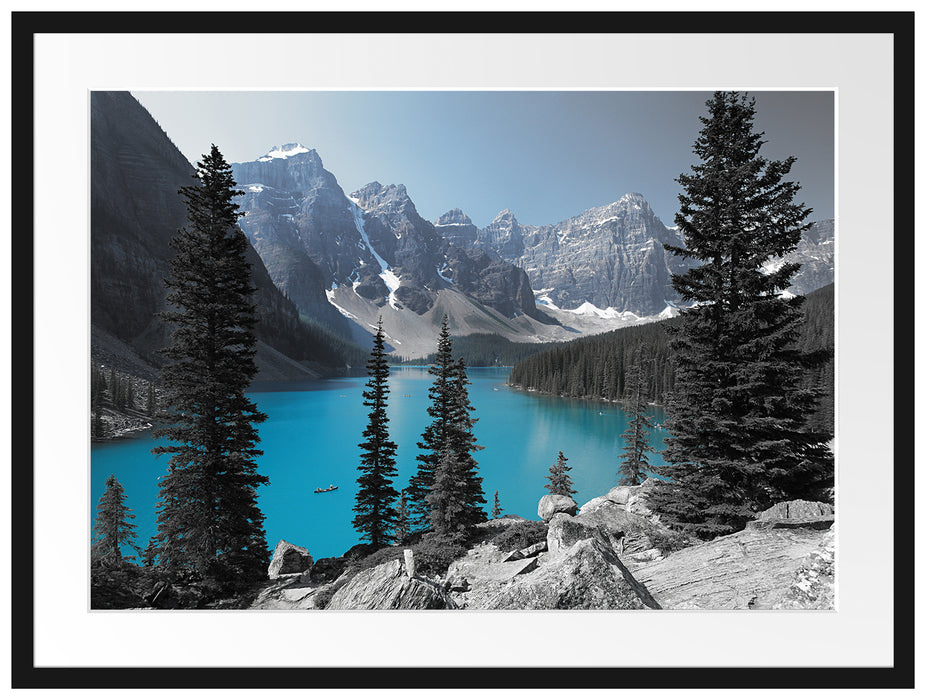 Moraine Lake kanadische Berge Passepartout 80x60