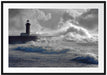 Sturmwellen Leuchtturm Portugal Passepartout 100x70