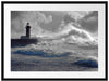 Sturmwellen Leuchtturm Portugal Passepartout 80x60