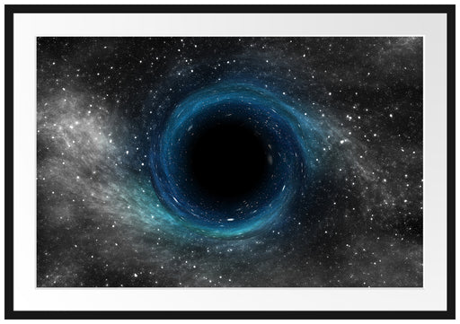 Schwarzes Loch im Weltall Passepartout 100x70