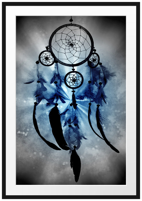 Pixxprint Indianischer Traumfänger, im Galerie-Passepartout Bilderrahmen