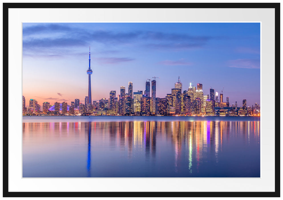 Skyline Toronto in der Abenddämmerung Passepartout Rechteckig 100