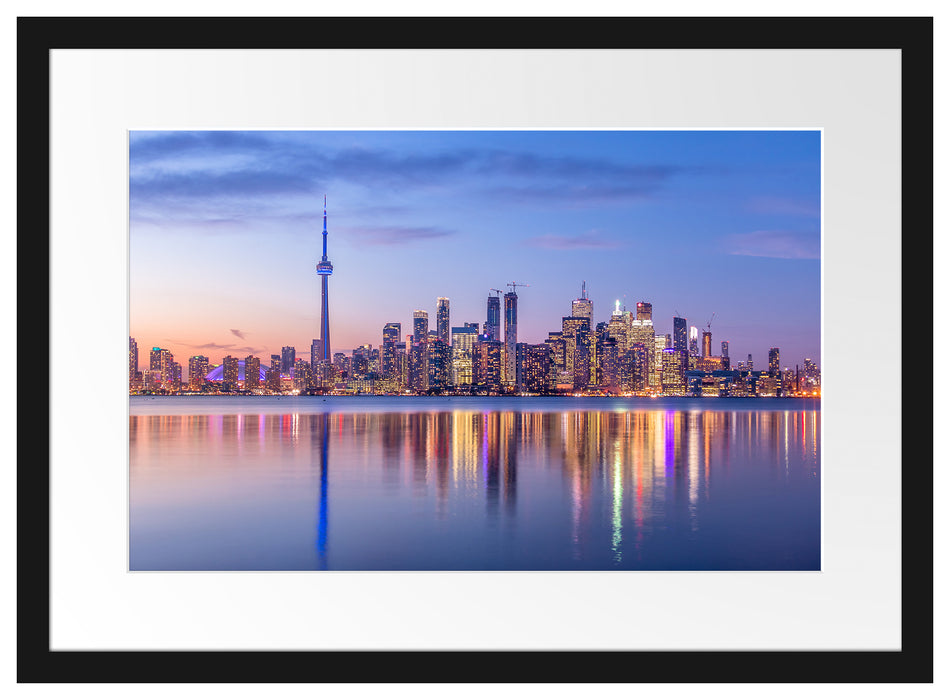 Skyline Toronto in der Abenddämmerung Passepartout Rechteckig 40