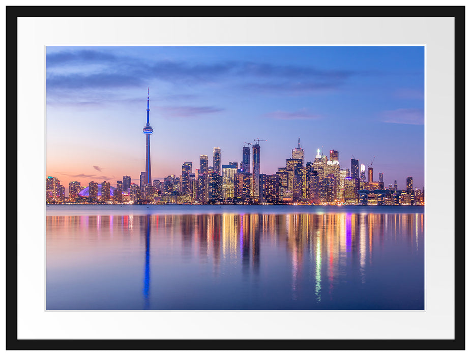 Skyline Toronto in der Abenddämmerung Passepartout Rechteckig 80