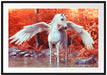 Pegasus im Fluss eines Herbstwaldes Passepartout Rechteckig 100