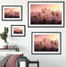 Palmen vor Skyline von Los Angeles Passepartout Wohnzimmer Rechteckig