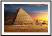 Ägyptische Pyramiden bei Sonnenuntergang Passepartout Rechteckig 100