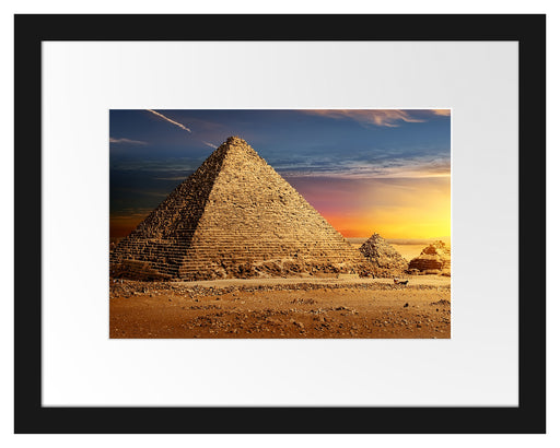 Ägyptische Pyramiden bei Sonnenuntergang Passepartout Rechteckig 30