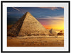 Ägyptische Pyramiden bei Sonnenuntergang Passepartout Rechteckig 80