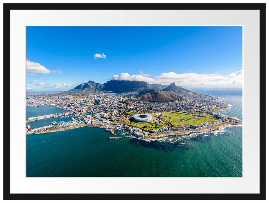 Luftaufnahme von Kapstadt Passepartout Rechteckig 80