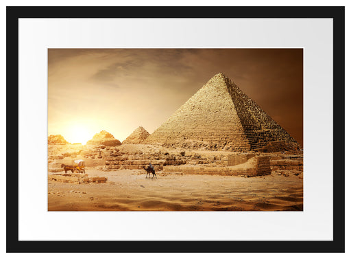 Pyramiden in Ägypten bei Sonnenuntergang Passepartout Rechteckig 40