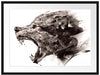 Abstrakter Wolfskopf im Profil Passepartout Rechteckig 80