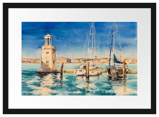 Segelschiffe im Hafen Venedigs Passepartout Rechteckig 40