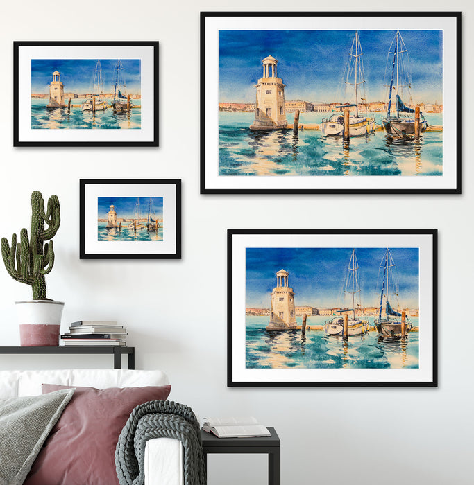 Segelschiffe im Hafen Venedigs Passepartout Wohnzimmer Rechteckig
