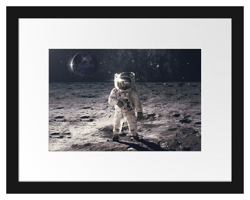 Einsamer Astronaut auf dem Mond Passepartout Rechteckig 30