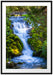 Wasserfall im grünen Wald Passepartout Rechteckig 100