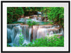 Türkise Wasserfälle in Thailand Passepartout Rechteckig 80