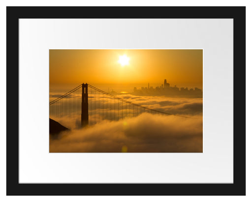 Golden Gate Bridge im Sonnenaufgang Passepartout Rechteckig 30