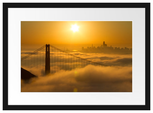 Golden Gate Bridge im Sonnenaufgang Passepartout Rechteckig 40