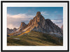 Dolomiten im Sonnenuntergang Passepartout Rechteckig 80