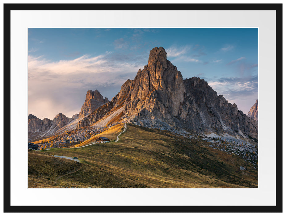 Dolomiten im Sonnenuntergang Passepartout Rechteckig 80