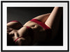Frauenkörper in sexy roter Unterwäsche Passepartout Rechteckig 80