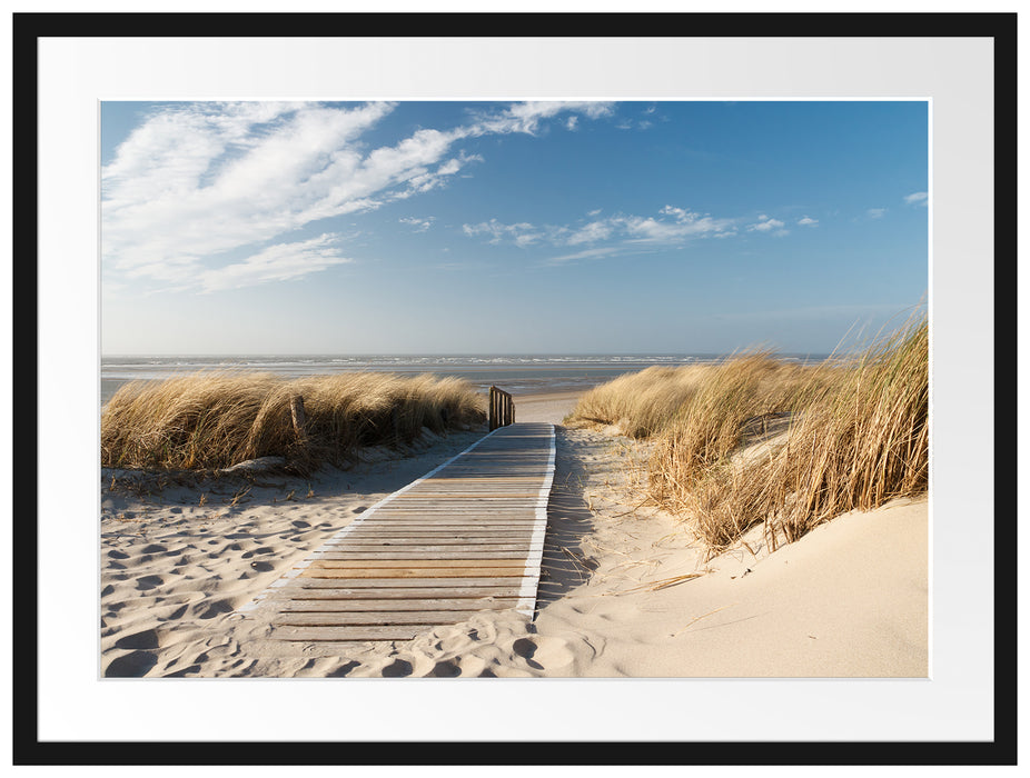 Weg zum Strand durch die Dünen Passepartout Rechteckig 80