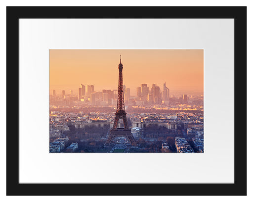 Panorama Eiffelturm bei Sonnenuntergang Passepartout Rechteckig 30