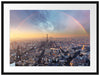 Panorama Regenbogen über Paris Passepartout Rechteckig 80