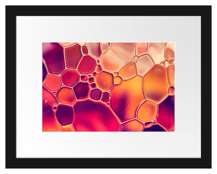 Pixxprint Makroaufnahme Wasserblasen, im Galerie-Passepartout Bilderrahmen