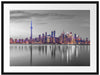 Skyline Toronto in der Abenddämmerung B&W Detail Passepartout Rechteckig 80