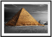 Ägyptische Pyramiden bei Sonnenuntergang B&W Detail Passepartout Rechteckig 100