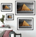 Ägyptische Pyramiden bei Sonnenuntergang B&W Detail Passepartout Wohnzimmer Rechteckig