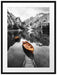 Bootsteg am Pragser Wildsee B&W Detail Passepartout Rechteckig 80