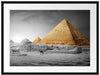 Pyramiden in Ägypten bei Sonnenuntergang B&W Detail Passepartout Rechteckig 80