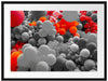 Hunderte bunte Luftballons B&W Detail Passepartout Rechteckig 80