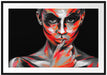 Nahaufnahme Frau mit Bodyart B&W Detail Passepartout Rechteckig 100