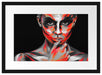 Nahaufnahme Frau mit Bodyart B&W Detail Passepartout Rechteckig 40