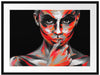 Nahaufnahme Frau mit Bodyart B&W Detail Passepartout Rechteckig 80