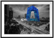 Straßenlichter bei Nacht in Peking B&W Detail Passepartout Rechteckig 100