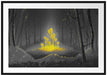 Leuchtende Zauberblumen im Wald B&W Detail Passepartout Rechteckig 100