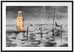 Segelschiffe im Hafen Venedigs B&W Detail Passepartout Rechteckig 100