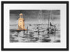 Segelschiffe im Hafen Venedigs B&W Detail Passepartout Rechteckig 40
