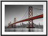 Oakland Bay Brücke bei Sonnenuntergang B&W Detail Passepartout Rechteckig 80