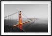 Golden Gate Bridge in der Abenddämmerung B&W Detail Passepartout Rechteckig 100