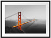 Golden Gate Bridge in der Abenddämmerung B&W Detail Passepartout Rechteckig 80