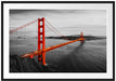 Golden Gate Bridge bei Sonnenuntergang B&W Detail Passepartout Rechteckig 100