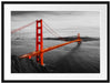 Golden Gate Bridge bei Sonnenuntergang B&W Detail Passepartout Rechteckig 80