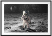 Einsamer Astronaut auf dem Mond B&W Detail Passepartout Rechteckig 100